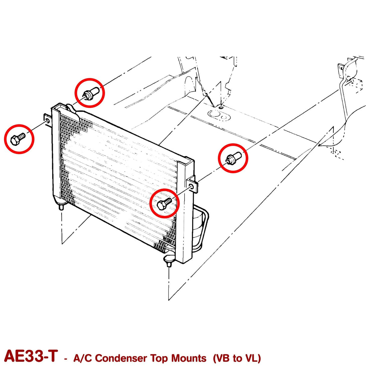 AIR CONDITIONER CONDENSER TOP MOUNTS for VB VC VH VK VL - HOLDCOM AUTO PARTS