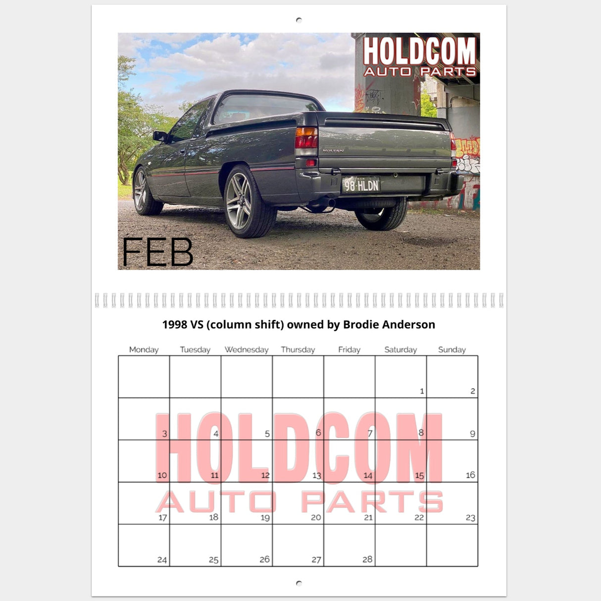 CALENDAR 2025 (Early Holdens + Late Commodores) - HOLDCOM AUTO PARTS