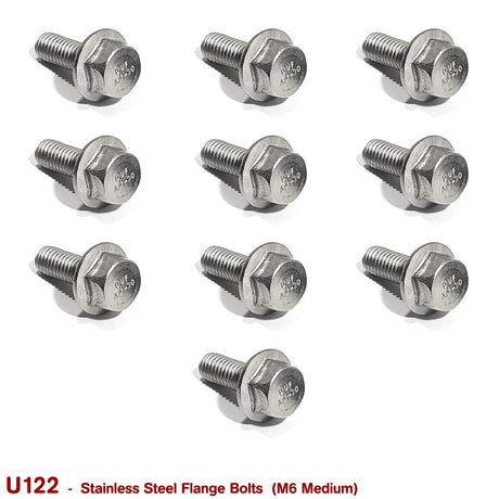 FLANGE BOLTS M6 MEDIUM (STAINLESS STEEL) - HOLDCOM AUTO PARTS