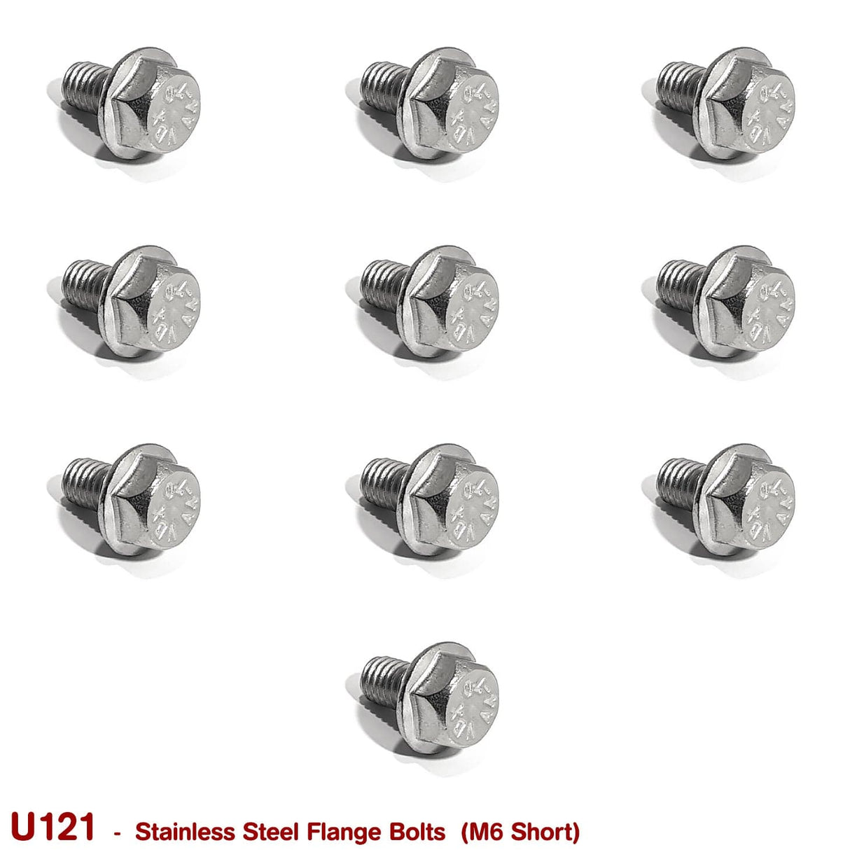 FLANGE BOLTS M6 SHORT (STAINLESS STEEL) - HOLDCOM AUTO PARTS