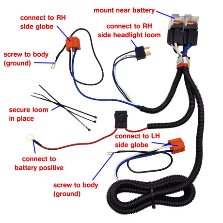 H4 HEADLIGHT RELAY BOOSTER LOOM - HOLDCOM AUTO PARTS