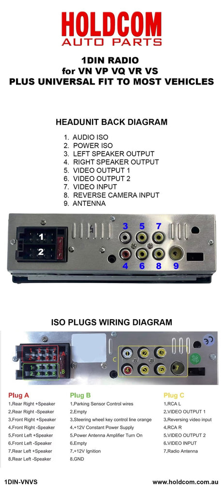 RADIO for VN VP VQ VR VS (1 DIN) - HOLDCOM AUTO PARTS