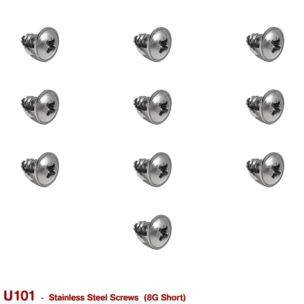 SCREWS 8G SHORT (STAINLESS STEEL) - HOLDCOM AUTO PARTS