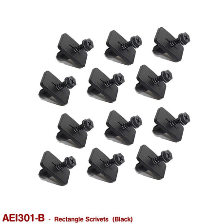 SCRIVET CLIPS RECTANGLE (BLACK) - HOLDCOM AUTO PARTS