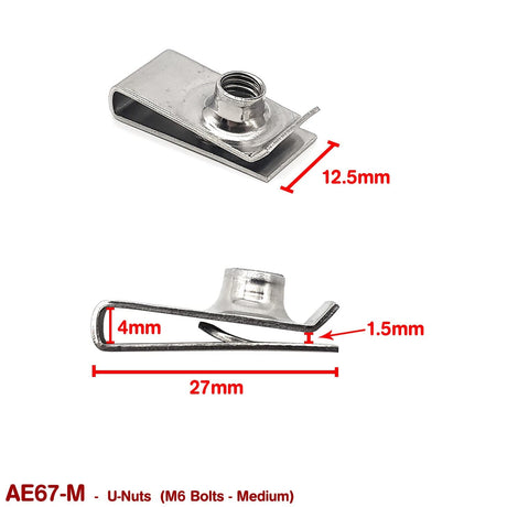 U - NUTS - M6 MEDIUM (STAINLESS STEEL) - HOLDCOM AUTO PARTS