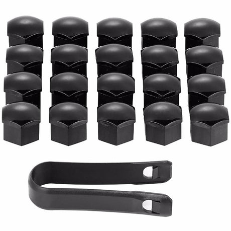 WHEEL NUT COVERS (BLACK 19mm) - HOLDCOM AUTO PARTS